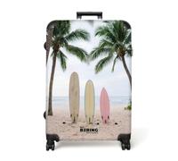 NoBoringSuitcases.com® Large Suitcase 77x51.5x28 cm Extra XL Luggage Hold Check in Travel Case Lightweight 4 Wheel Hard Shell Big Trolley Surfboard - Palm - Trees - Colorful