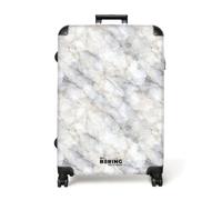 NoBoringSuitcases.com® Large Suitcase 77x51.5x28 cm XL Adult Extra Luggage Hold Check in Travel Case Lightweight 4 Wheel Hard Shell Big Trolley Marble - Grey - Detailed