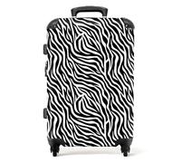 NoBoringSuitcases.com® Large Suitcase for Women and Men - Medium Luggage with Wheels - Zebra Design - Black White - Lightweight Suitcase - Hard Shell Trolley - 26-28" - 23kg