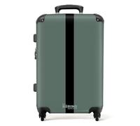 NoBoringSuitcases.com® Large Suitcase with Wheels - Medium Hard Shell Trolley 26-28 Inch - Lightweight Medium Suitcase with Stripes - Blue - 20kg Suitcase for Airplane