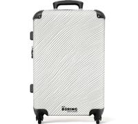 NoBoringSuitcases.com® Medium Luggage 67x43x25 cm Checked Suitcase Travel Case Lightweight 4 Wheel Hardshell Trolley Flight Roller Waves - Ripples - White