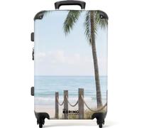 NoBoringSuitcases.com® Medium Luggage 67x43x25 cm Checked Suitcase Travel Case Lightweight 4 Wheel Hardshell Trolley Flight Roller Palm - Trees - Path - Horizon