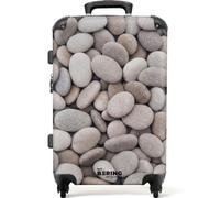 NoBoringSuitcases.com® Medium Luggage 67x43x25 cm Checked Suitcase Travel Case Lightweight 4 Wheel Hardshell Trolley Flight Roller Pebbles - Stones - Grey