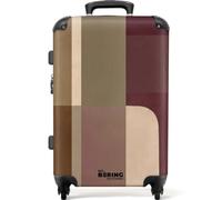 NoBoringSuitcases.com® Medium Luggage 67x43x25 cm Travel Case Checked Suitcase Lightweight 4 Wheel Hardshell Trolley Flight Roller Bag Abstract - Surfaces - Bordeaux - Lines