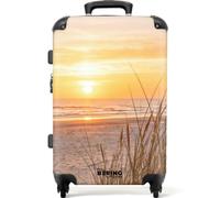 NoBoringSuitcases.com® Medium Luggage 67x43x25 cm Travel Case Checked Suitcase Lightweight 4 Wheel Hardshell Trolley Flight Roller Bag Sunset - Dunes - Sea