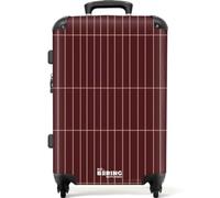 NoBoringSuitcases.com® Medium Luggage 67x43x25 cm Travel Case Checked Suitcase Lightweight 4 Wheel Hardshell Trolley Flight Roller Bag Lines - Pattern - Bordeaux