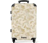 NoBoringSuitcases.com® Medium Suitcase 67x43x25 cm Checked Luggage Travel Case Lightweight 4 Wheel Hard Shell Trolley Flight Roller Bag Abstract - Lines - Beige