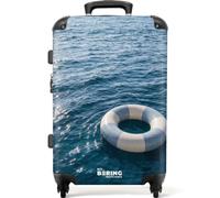 NoBoringSuitcases.com® Medium Suitcase 67x43x25 cm Checked Luggage Travel Case Lightweight 4 Wheel Hard Shell Trolley Flight Roller Bag Ocean - Float - Horizon