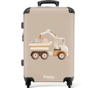 NoBoringSuitcases.com® Medium Suitcase Children 67x43x25 cm Checked Luggage Travel Case Lightweight 4 Wheel Hard Shell Trolley Flight Roller Bag Dumper - Yellow - Neutral
