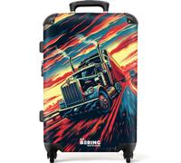 NoBoringSuitcases.com® Medium Suitcase Children 67x43x25 cm Checked Luggage Travel Case Lightweight 4 Wheel Hard Shell Trolley Flight Roller Bag Truck - Highway - Dynamic