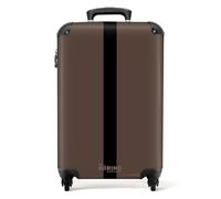 NoBoringSuitcases.com® Suitcase with Wheels - 55x40x20cm Cabin Luggage - Hard Shell Carry On - Lightweight Trolley Stripes - Brown - Hand Luggage for Airplane - 10 kg - 20"