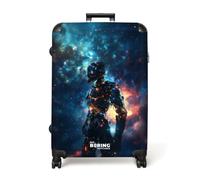 NoBoringSuitcases© Large Suitcase Children Hold Luggage XL Check in Travel | 77x51.5x28 cm - Case Lightweight 4 Wheel Hardshell Big Trolley Astronaut - Space - Stars