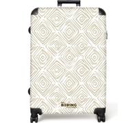 NoBoringSuitcases© Large Suitcase Extra Luggage Adult XL Hold Check in | 77x51.5x28 cm - Travel Case Lightweight 4 Wheel Hardshell Big Trolley Diamond - Abstract - Beige