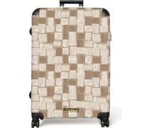 NoBoringSuitcases© Large Suitcase Extra Luggage Adult XL Hold Check in | 77x51.5x28 cm - Travel Case Lightweight 4 Wheel Hardshell Big Trolley Block - Pattern - Brown