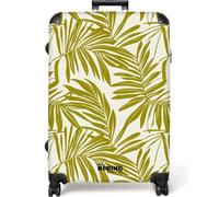 NoBoringSuitcases© Large Suitcase Extra XL Luggage Hold Check in Travel | 77x51.5x28 cm - Case Lightweight 4 Wheel Hard Shell Big Trolley Palm - Leaf - Pattern - Green