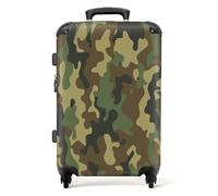 NoBoringSuitcases© Large Suitcase for Women and Men | Medium Luggage with Wheels - Camouflage Army Pattern - Green - Lightweight Suitcase - Hard Shell Trolley - 26-28 Inch - 23kg