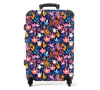NoBoringSuitcases© Large Suitcase for Women and Men | Medium Luggage with Wheels - Colourful Floral Patterns - Multicolour - Lightweight Suitcase - Hard Shell Trolley - 26-28