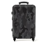 NoBoringSuitcases© Large Suitcase for Women and Men | Medium Luggage with Wheels - Dark Gray Camouflage - Gray - Lightweight Suitcase - Hard Shell Trolley - 26-28 Inch - 23kg