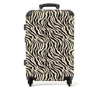 NoBoringSuitcases© Large Suitcase for Women and Men | Medium Luggage with Wheels - Zebra Stripes - Black White - Lightweight Suitcase - Hard Shell Trolley - 26-28" - 23kg