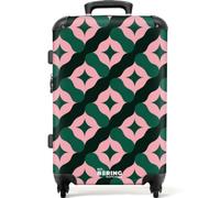 NoBoringSuitcases© Medium Luggage Checked Suitcase Travel Case Lightweight | 67x43x25 cm - 4 Wheel Hardshell Trolley Flight Roller Green - Pink - Retro - Stars