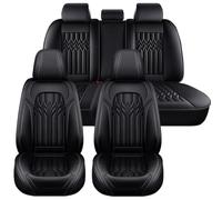 NOBQUA Car Seat Covers for Ford Kuga Mk1 Mk2 Mk3 EcoBoost TDCi Hybrid Compatible - Nappa Leather Full Set for 237 Seats Waterproof Scratch Resistant
