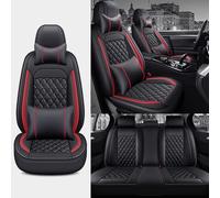 NOBQUA Car Seat Covers Premium Waterproof Leather Cushion, Universal Accessories Fit SUV Truck Sedan, Automotive Vehicle Auto Interior Protector Full Set, 5 Seat Front and Rear Car Seat Cover Sets