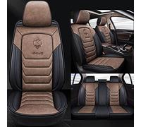 NOBQUA Car Seat Covers Universal Full Set for Vw Volkswagen Taos caddy Amarok BlueSport up! e-up! C Coupe T-Cross Taigun Sport Coupe Seat cover Car Accessories, Brown Standard