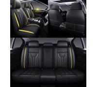 NOBQUA Leather Car Seat Covers Full Set for 5 Seats - Fits Audi A1 A3 A4 A5 A6 A7 A8 - Waterproof, Anti-Slip - Universal Fit for Most Cars & SUVs