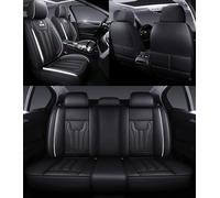 NOBQUA Leather Car Seat Covers Full Set for 5 Seats - Fits Fiat 500 Panda Tipo Punto - Waterproof, Anti-Slip - Universal Fit for Most Cars & SUVs