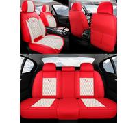 NOBQUA Leather Car Seat Covers Full Set for 5 Seats - Fits Mazda CX-5 CX-30 MX-5 Mazda2 Mazda3 Mazda6 - Waterproof, Anti-Slip - Universal Fit for Most Cars & SUVs