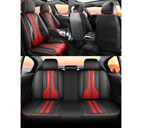 NOBQUA Leather Car Seat Covers Full Set for 5 Seats - Fits Mercedes-Benz A-Class B-Class C-Class E-Class S-Class - Waterproof, Anti-Slip - Universal Fit for Most Cars & SUVs