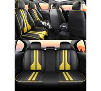 NOBQUA Leather Car Seat Covers Full Set for 5 Seats - Fits Vauxhall Corsa Astra Insignia Mokka Crossland - Waterproof, Anti-Slip - Universal Fit for Most Cars & SUVs
