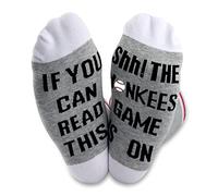 NOBRANDS Grey Yankees Crew Socks For Men Baseball Birthday Gift Baseball Socks (YANKEES GREY)