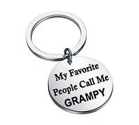 NOBRANDS LBSBO Father's Day gift Grampy Gift My Favorite People Call Me Grampy Keychain Grandpa Gift Grandfather Gift