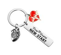 NOBRANDS MYSOMY Heart Attack Survivor Gifts Heart Transplant Gift New Heart New Start Keychain Gift For Heart Surgery Survivors (New Heart New Start Key)