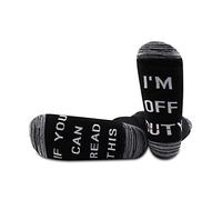 NOBRANDS PYOUL 1 Pair Fireman Gift Socks If You Can Read This I'm Off Duty Thin Red Line Gag Gift for Firefighter (Off Duty- red)
