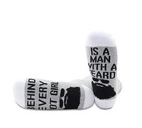 NOBRANDS PYOUL Beard Gift Behind Every Hot Girl Is a Man With a Beard Novelty Word Socks (With a Beard)
