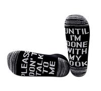 NOBRANDS PYOUL Book Socks Book Gift Reading Gifts Book Lover Gift Please Don’t Talk To Me Until I’m Done With My Book Socks (Done With My Book)