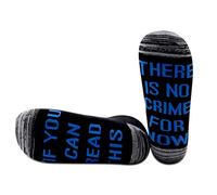 NOBRANDS PYOUL Cop Off Duty Gift Police Officer Socks If You Can Read This There Is No Crime For Now Socks (No Crime For Now)