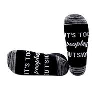 NOBRANDS PYOUL Introvert Gift Socks Social Club Anti-Social Funny Saying Sarcastic Introvert Humor Gift It’s Too Peopley Outside Socks (peopley outside)