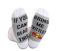 NOBRANDS Snacks Lover Gift Skittles Gift If You Can Read This Bring Me A Skittles Novelty Socks for Foodie (Bring Me A Skittles)