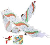 NOBRIM Ribbon Streamer Colorful Dragon Shaped Dancing Wand Silk Dragon Dance Ribbon Streamer for Elderly Adults Youth Spiral Practice Ribbon Streamer Outdoor Park