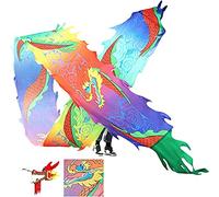 NOBRIM Ribbon Streamer Colorful Dragon Shaped Dancing Wand Silk Dragon Dance Ribbon Streamer for Elderly Adults Youth Spiral Practice Ribbon Streamer Outdoor Park
