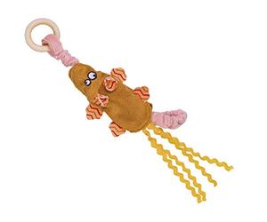 Noby 80280 - Ratón de peluche elástico con anillo de madera, 22 g