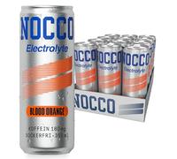 NOCCO Electrolyte Sugar Free Energy Drink - 180mg Caffeine with Magnesium, Potassium & B Vitamins - Supports Muscle Function & Boosts Focus - 12 x 355ml (Blood Orange)