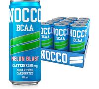 NOCCO Sugar Free Energy Drink - BCAA, 180mg High Caffeine, with Amino Acids & Vitamins, Ideal for Pre Workout - 12 x 330ml (Melon Blast)