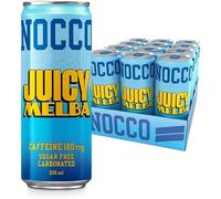 NOCCO Sugar Free Energy Drink - BCAA, 180mg High Caffeine, with Amino Acids & Vitamins, Ideal for Pre Workout - 12 x 330ml (Juicy Melba)