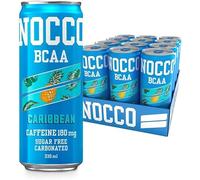 NOCCO Sugar Free Energy Drink - BCAA, Enriched with Amino Acids & Vitamins, Ideal for Pre Workout - 12 x 330ml (Caribbean)