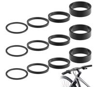 Nocecfi 12 PCS Bicycle Headset Spacer, 4 Sizes Aluminum Alloy Bikes Handlebar Stem Spacers Fit 1-1/8 Inch Stem Mountain Bike Road Bikes Handlebar (2mm 3mm 5mm 10mm)