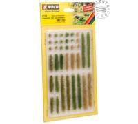 Noch 07125 Light/Dark Green Grass Strips 6mm (18) and Tufts 6mm (18)